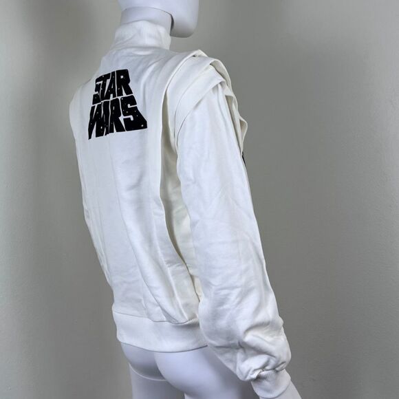 Zara Star Wars Disney Women Size M Mock Neck Ruffle Tiered Pullover NEW Sweater - Picture 4 of 11